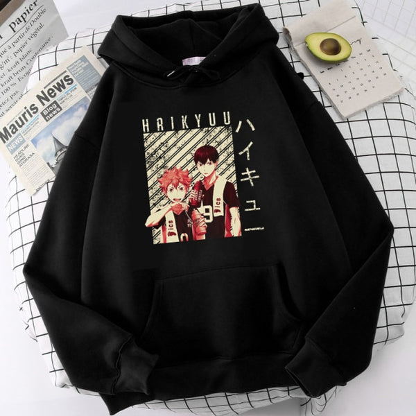 Hinata and Kageyama Fleece Pullover Hoodie