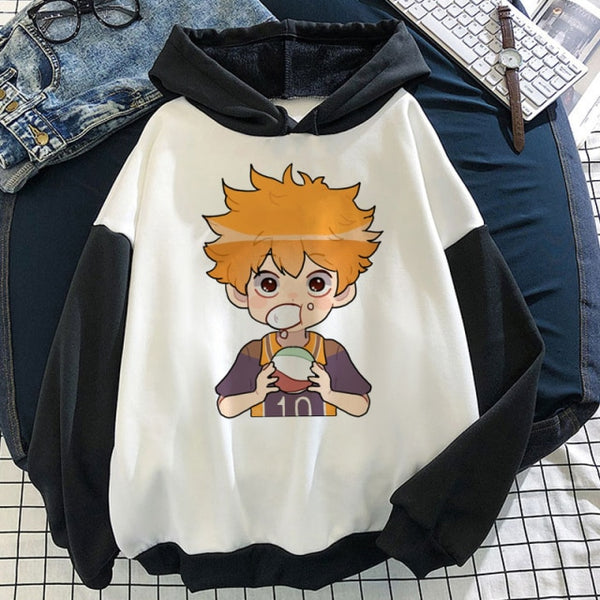 Hinata Snack Break Color Block Fleece Pullover Hoodie