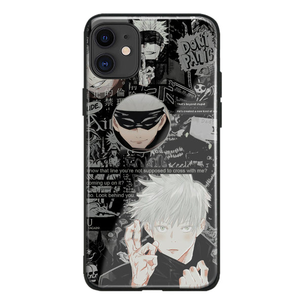 Don't Panic Satoru Gojo Collage Jujutsu Kaisen Glass /Silicone Phone Case