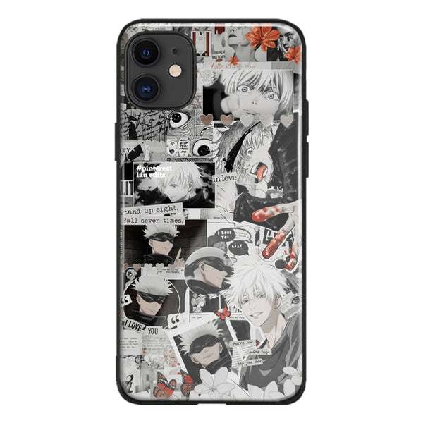 Falling In Love Satoru Gojo Collage Jujutsu Kaisen Glass /Silicone Phone Case