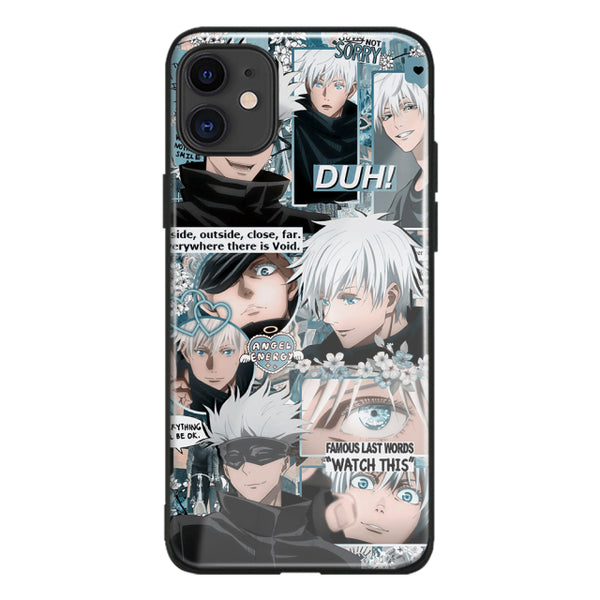 DUH! Satoru Gojo Collage Jujutsu Kaisen Glass /Silicone Phone Case