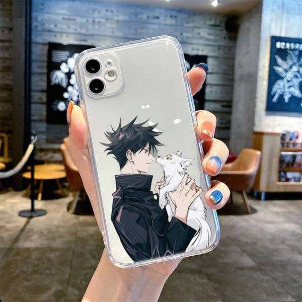 Megumi and Shinigami Cute Jujutsu Kaisen Silicone Clear Phone Case