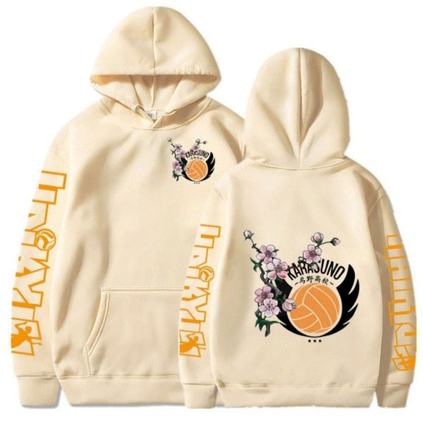 Karasuno Cherry Blossoms Pullover Fleece Hoodie