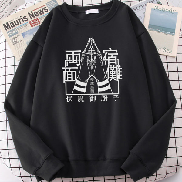 Sukuna Hand Signs Jujutsu Kaisen Crewneck